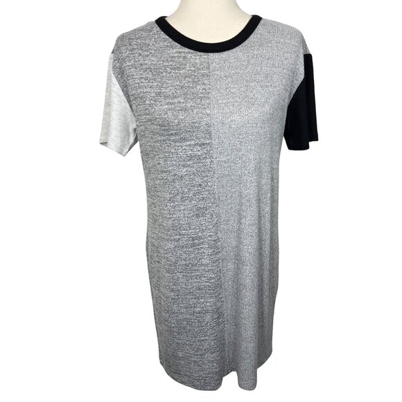 RAG & BONE Ribbed Tshirt Dress Short Sleeve Gray/Black Sz S EUC - Picture 1 of 5